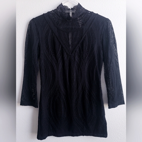 Free People Tops - Free People Lace Turtleneck Tunic